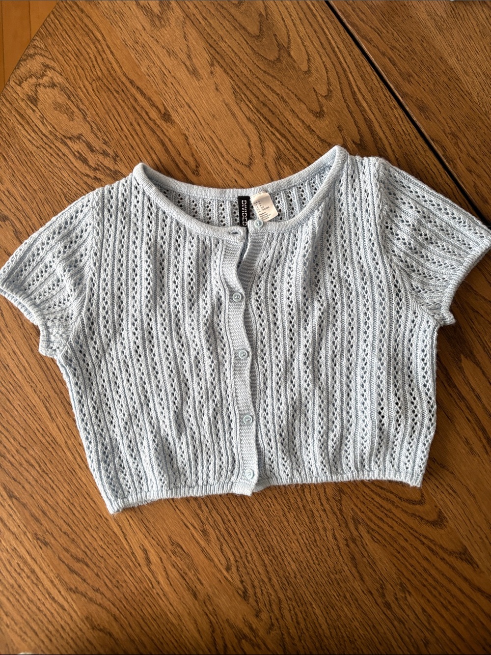 Knit blue button up